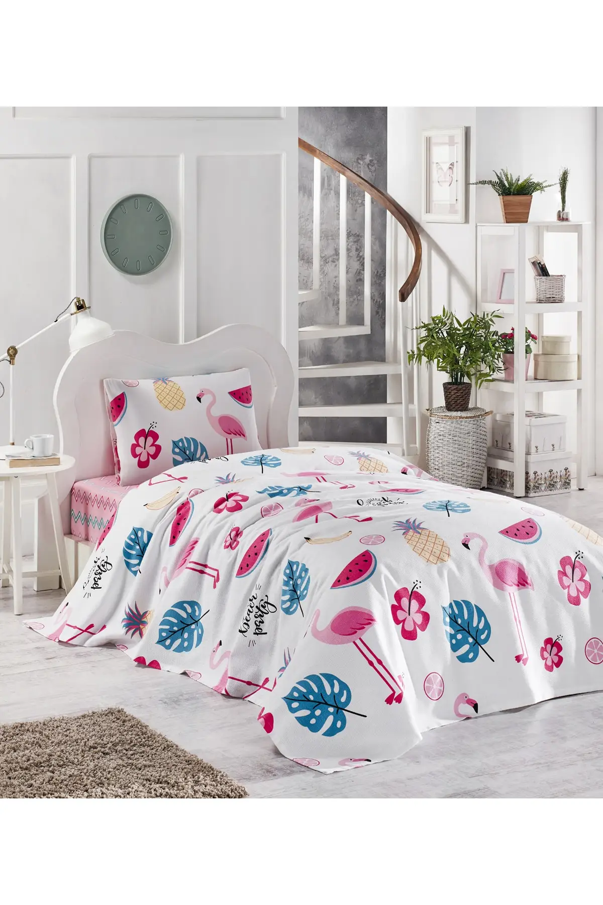 

Printed Pique Pack Single Double Cocktail White 160x235 Cotton Tubeless