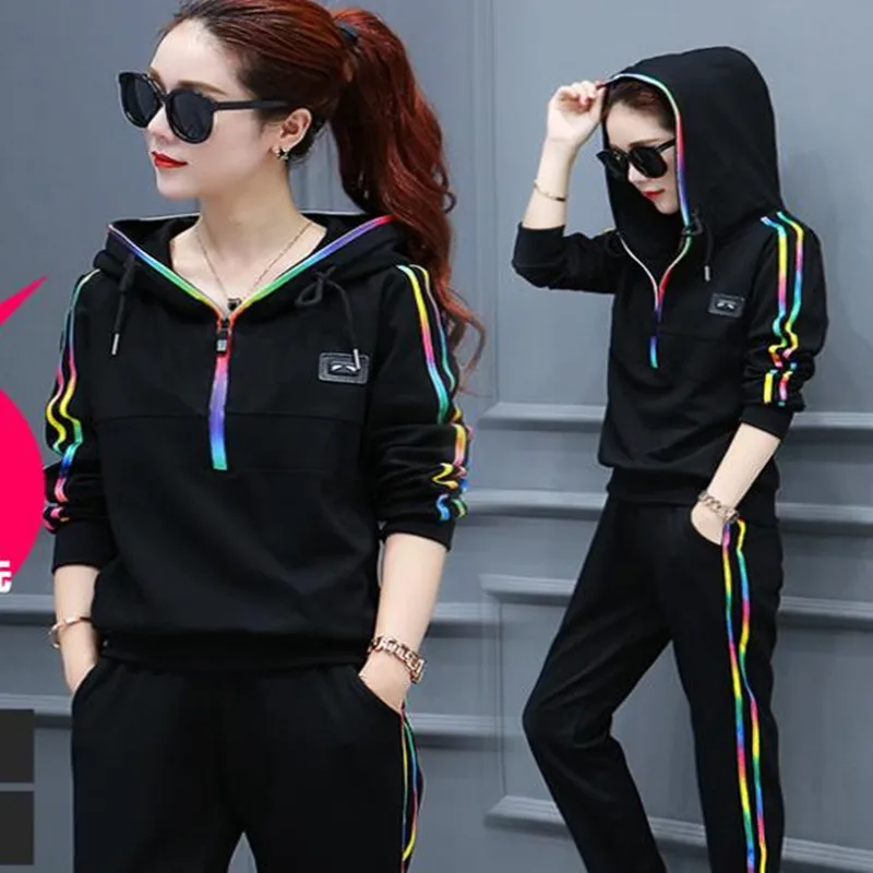 

Женское платье с капюшоном, с длинными рукавами, спортивный костюм, спортивный костюм из двух частей для отдыха на осень