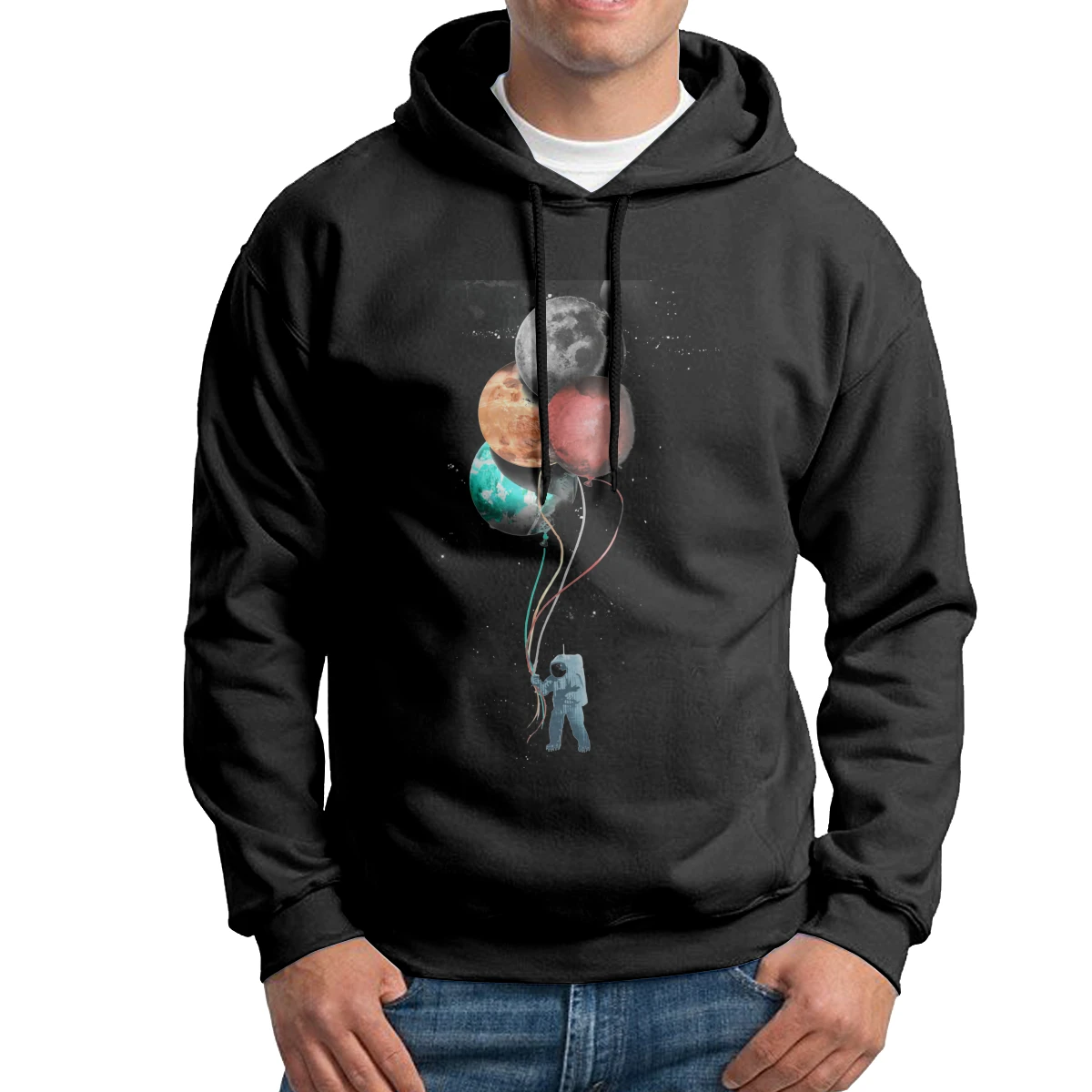

Men's The Spaceman's Trip Hoodies Classic Fit Pure Cotton Hooded Sweatshirt Funny Hoodie Shirt