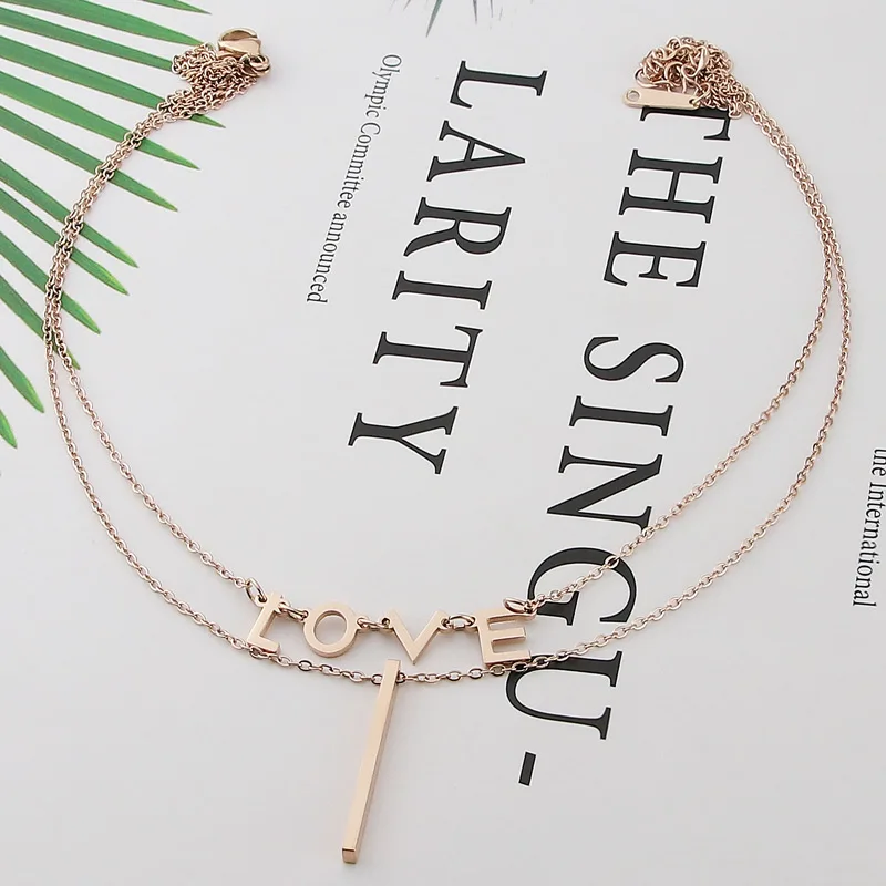 Ожерелье из титановой стали с надписью I LOVE|necklace jewelry|fashion jewelryjewelry fashion |