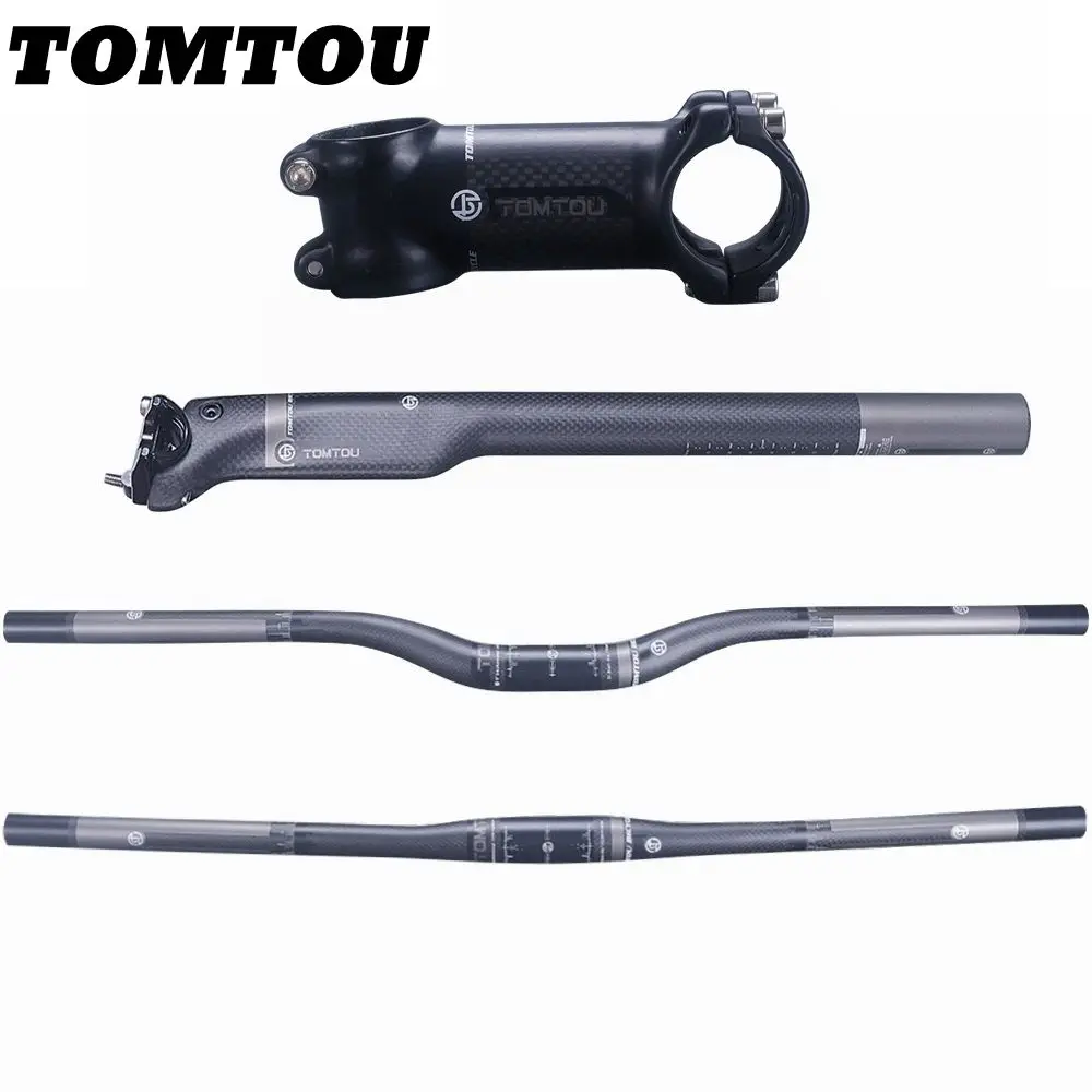 

TOMTOU Matte 3K Carbon Fiber Bike Mountain Bicycle Handlebar Sets Handlebar + Stem + Seatpost Cycling MTB Bars Parts XXX