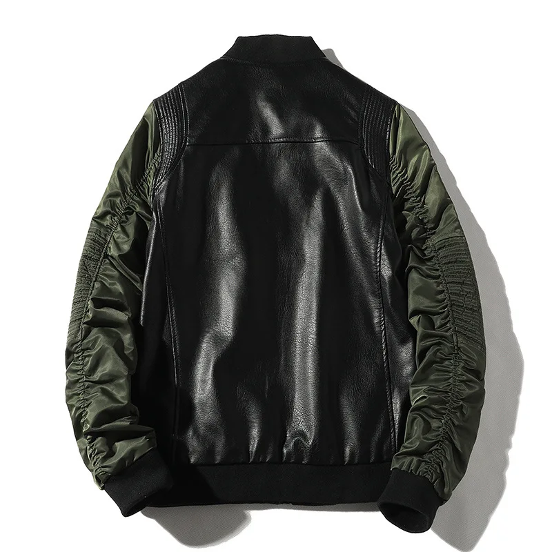 Мужская куртка бомбер из искусственной кожи Ma 1 летная пилот ВВС мужские кожаные