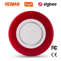 heiman zigbee tuya siren for smart alarm system with 95db warning sound strobe red light flash indoor home security loud siren