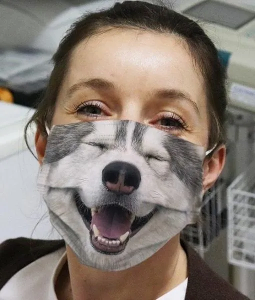 Взрослая мужская женская маска для рта с принтом собаки Пыленепроницаемая