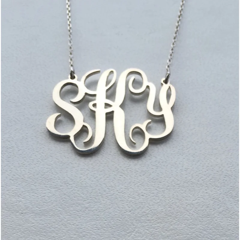Initial Monogram Necklace Personalized Monogram Necklace Gold Monogram Necklace Personalized Monogram Necklace Custom Jewelry