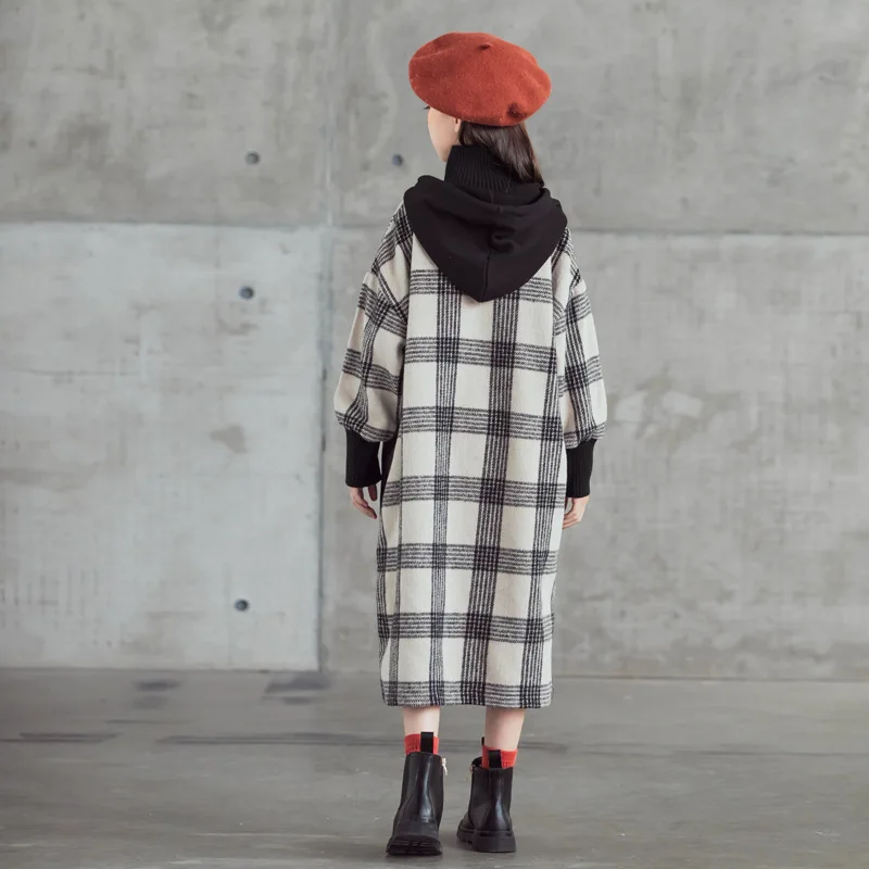 

Dresses For Girls/new Year 8 To 12 Years Clothes For Teenagers Plaid Dress Kids Teens Winter Autumn Hooded Sweatshirt Dress 11