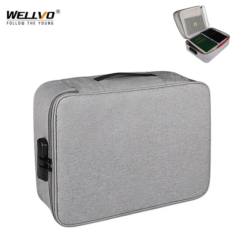 

Unisex Multi-layer Documents Storage Bags Anti-theft Organizers Waterproof Oxford Handbags Business Travel Storage Pack XA778ZC
