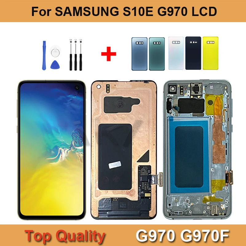

100% протестированный для Samsung Galaxy S10E G970 дисплей полный сенсорный экран дигитайзер в сборе G970F ЖК-стекло батарея задняя крышка