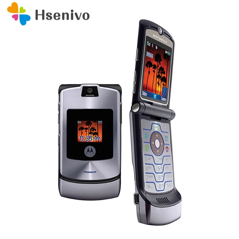 motorola razr v3i refurbisehd original unlocked mobile phone gsm flip 710mah phone one year warranty free shipping free global shipping