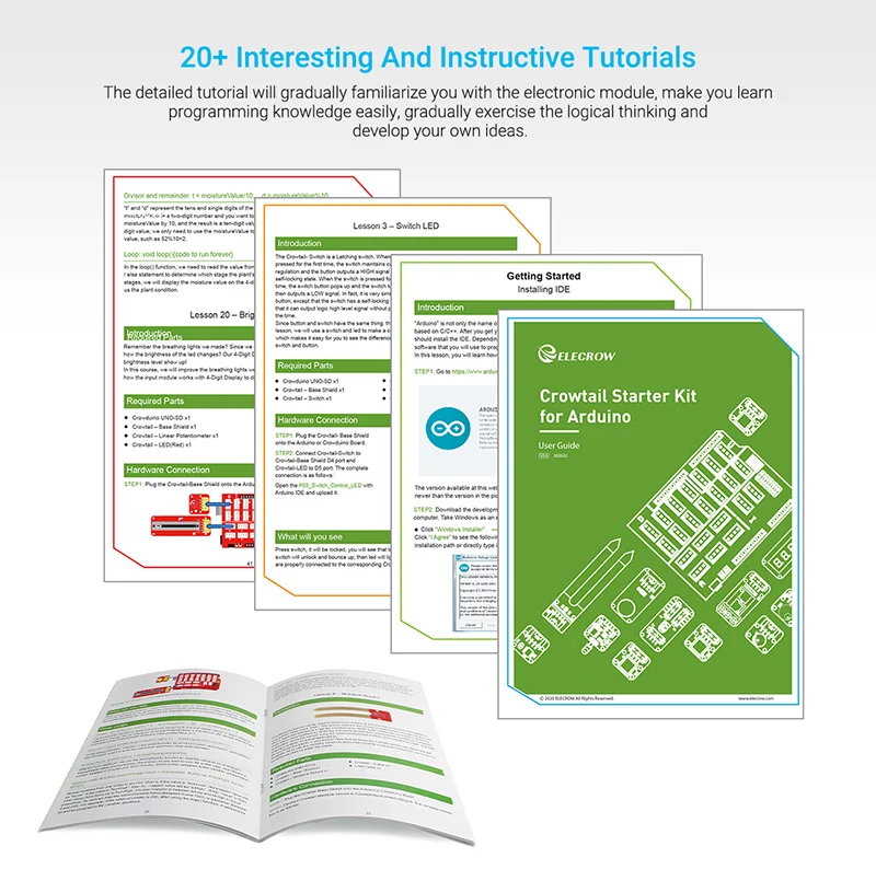 Elecrow обновленная версия стартовый набор Crowtail для Arduino электронный Обучающий
