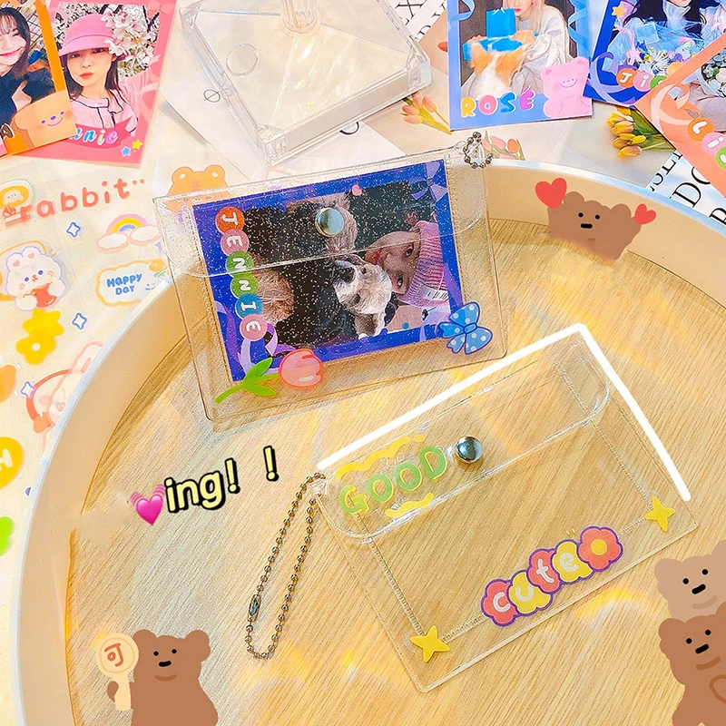 

1pcs Transparent Card Cover PVC Idol Postcards Protective Holder Bus Photo Cards
