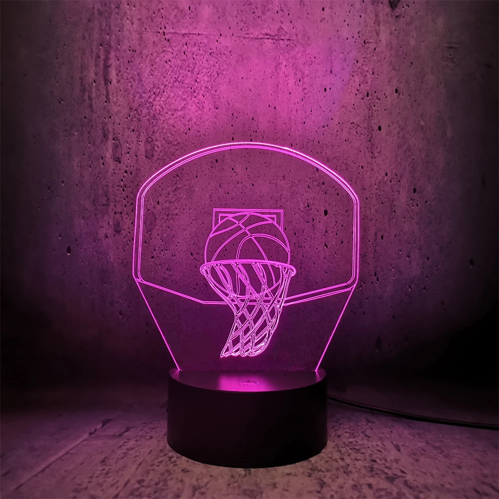 Баскетбольная спортивная корзина 3D лампа Ночной светильник светодиодный