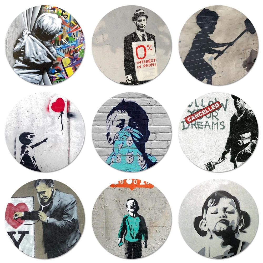 Граффити Бэнкси значки металлические для украшения одежды и рюкзака|Значки| |