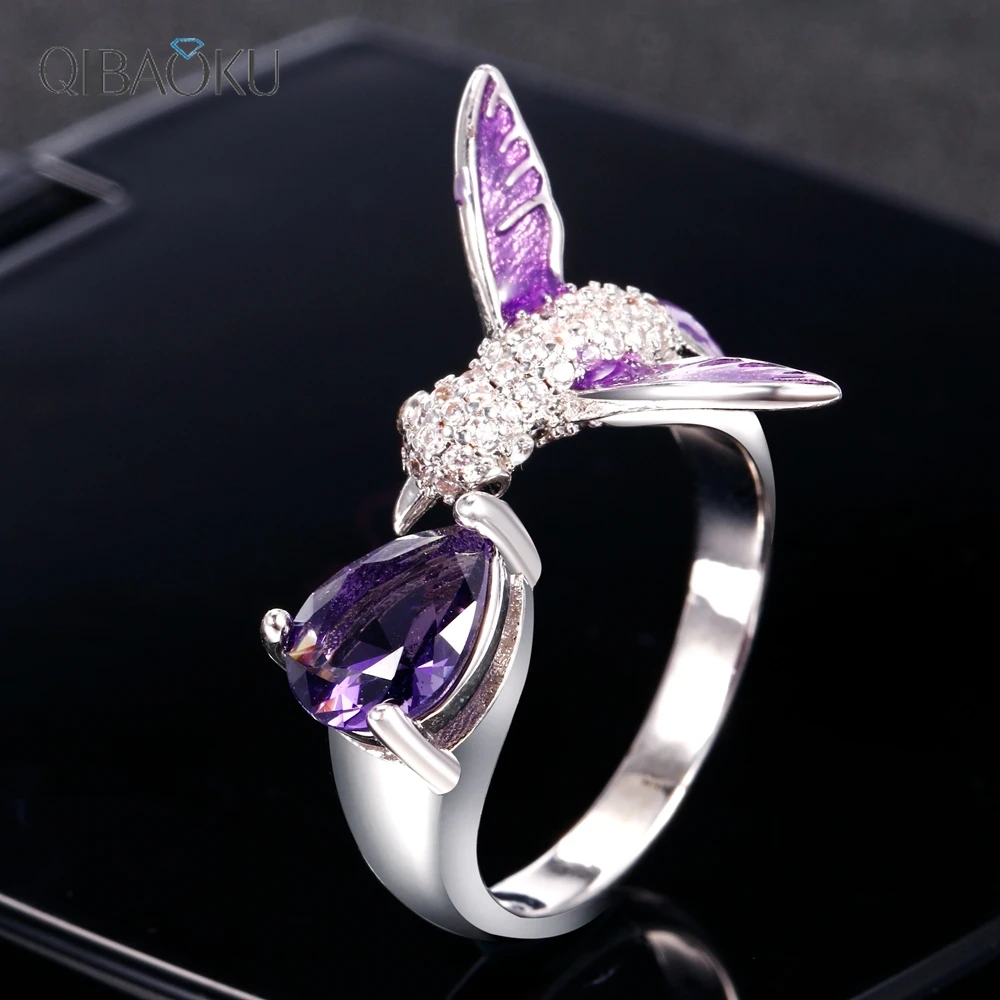 

925 Silver Multicolor Gemstone Bird Shape Adjustable Wedding Ring New Design Jewelry Gift Rings For Women Top Qualtiy Wholesale