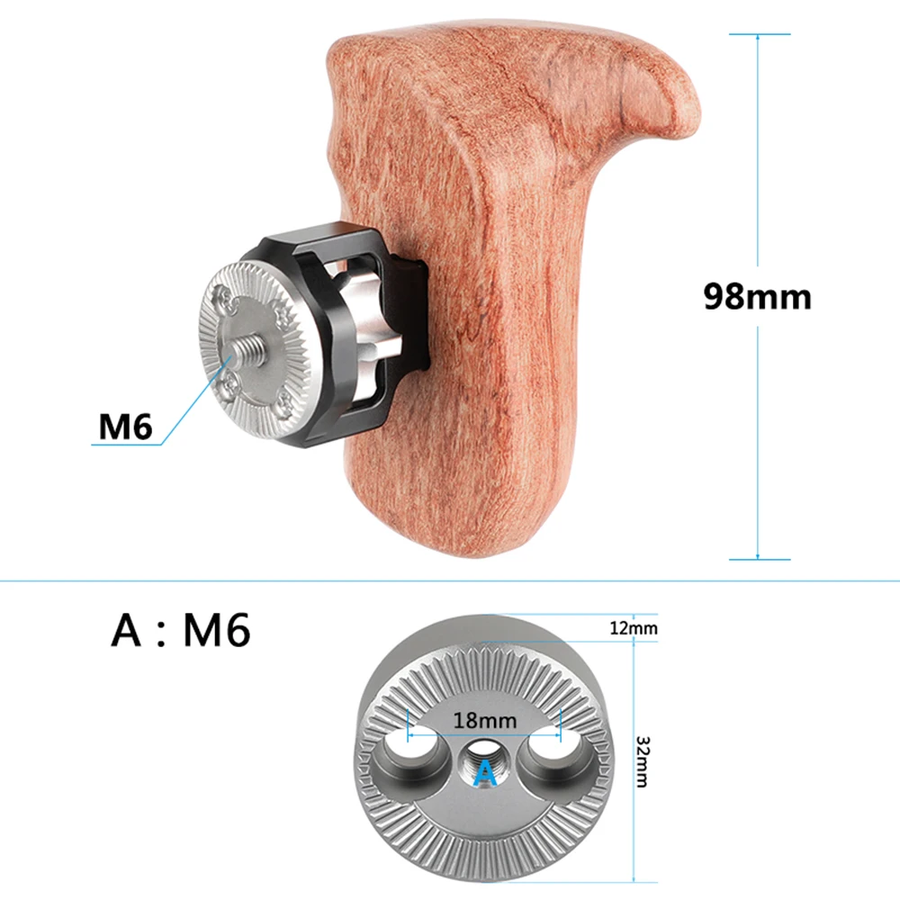 CAMVATE 2 шт. деревянная ручка с резьбой M6 ARRI Rosette Mount для DSLR камеры клетки/плечевого