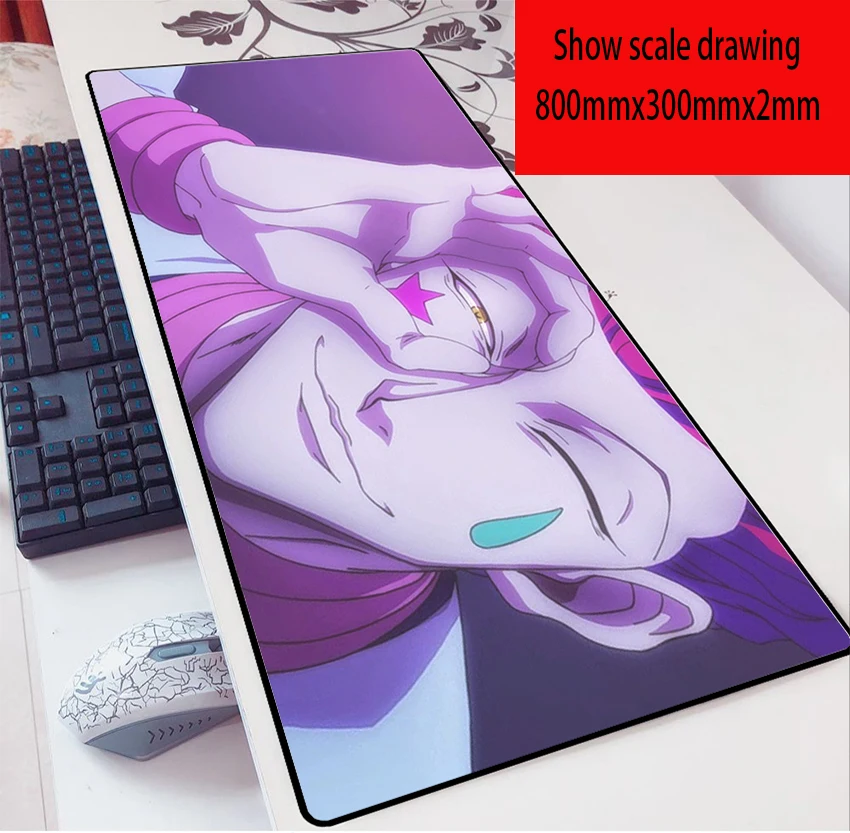 

anime hunter x Hunter mouse pad 80X30 Game 2mm MousePad Oversized Laptop Keyboard Pad Table Mat for playing games