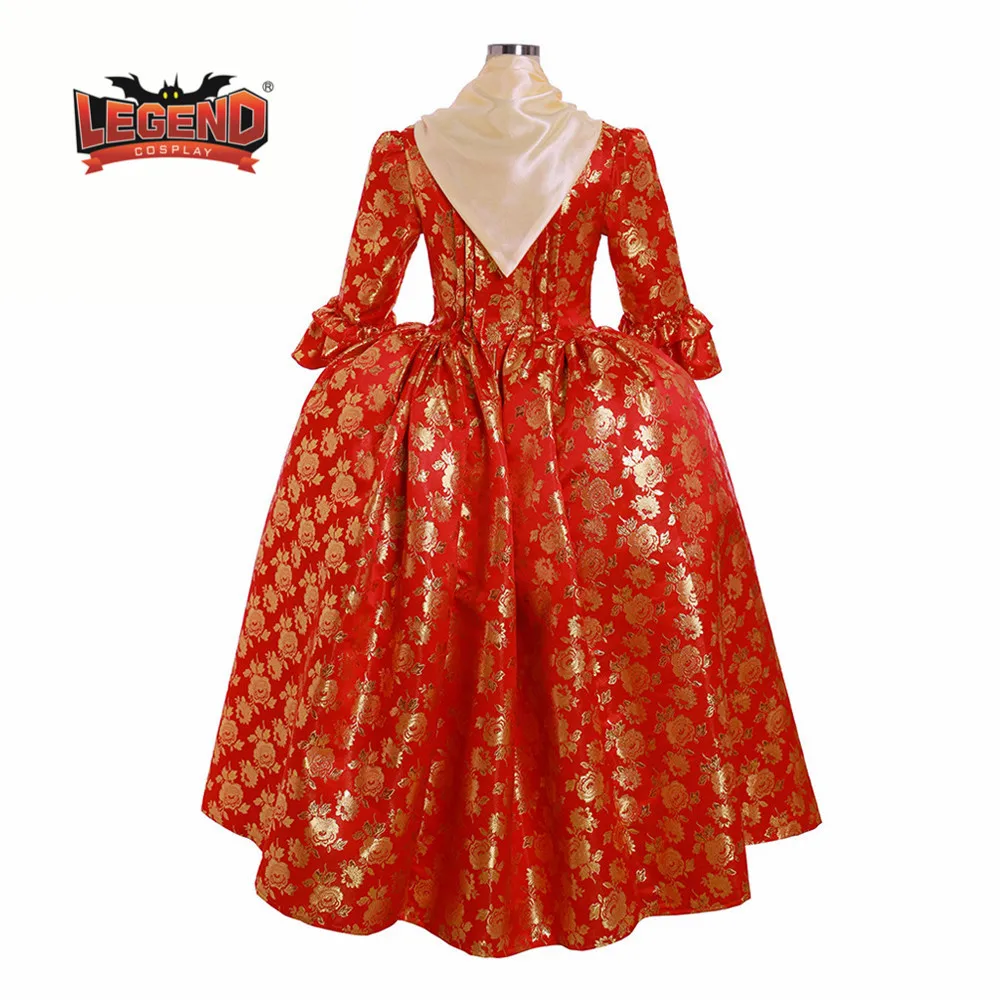 Marie Antoinette Gown Dress Rococo 18th Century red floral gown dress rococo french for lady | Тематическая одежда и