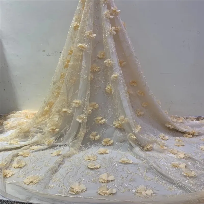 Madison нигерийские кружевные ткани 2019 высокое качество африканские 3D Цветочная