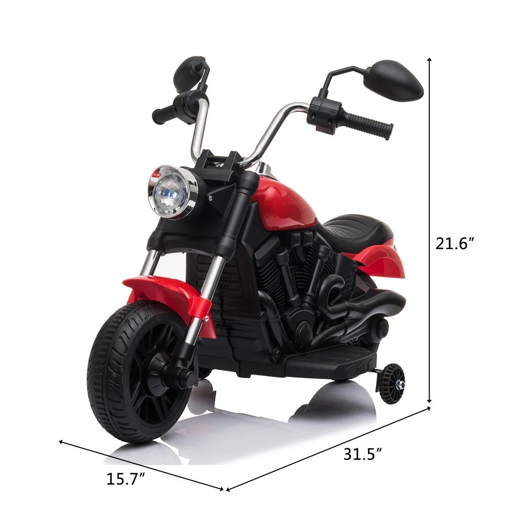 

6V 25W Indoor & Outdoor Racing Motorcycle Kids Electric Ride On Motorcycle With Training Wheels Kids Ride-On Car Kids Gifts