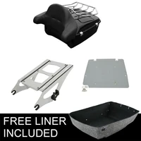 motocycle 13 7 king trunk backrest two up rack for harley tour pak electra glide road king street glide 2014 2019