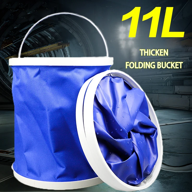 

11L Thickening Portable Folding Bucket Car Wash Bucket Household Cleaning Tool Children Outdoor Fishing Travel Home Storage