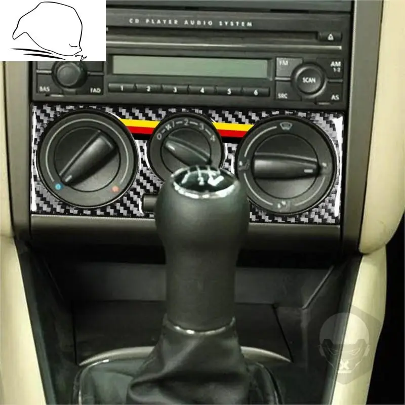 For VW Golf 4 Jetta Bora MK4 R32 GTI 1999-2004 Carbon Fiber Sticker Air Conditioning AC Button Frame Interior Car Accessories