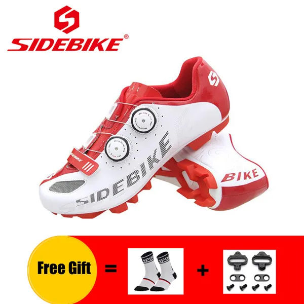W shoes for Cleats SIDEBIKE Мужская обувь для велоспорта sapatilha ciclismo mtb SPD педали самозакрывающиеся дышащие bicicleta обувь для езды на горном велосипеде - Цвет: W shoes for Cleats