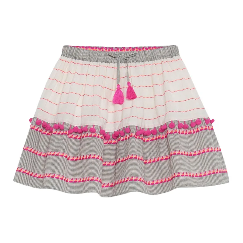 

Summer Baby Girl Clothes Casual Cotton Mini Striped Lolita School Cute Skirts for Kids 2-7 Years