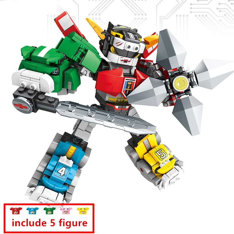 5 в 1 идеи чудовище король голион Voltron Titan Робот строительные блоки классические
