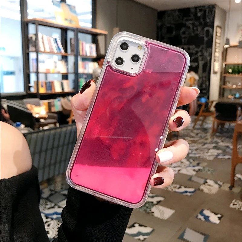 Светящийся неоновый чехол с песком для Huawei P20 P30 P40 Mate 20 30 Pro Honor 9 10 Lite P Smart Plus Z 2019 Nova 3