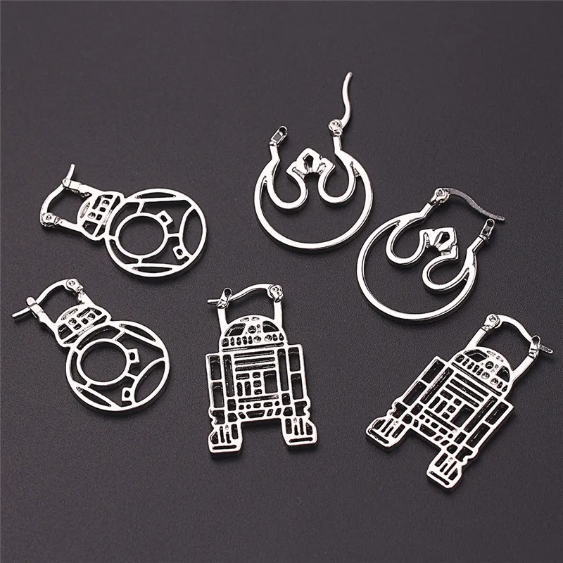 "Звездные войны", R2D2 серьги "Звездные войны", BB8 BB-8 космический корабль «Сокол Тысячелетия» Серьги робот Реплика ручная работа фильм ювелирные изделия