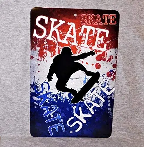 

Металлическая вывеска Sk8 для скейтбординга, скейтборда, катания на коньках, алюминиевая уличная настенная доска