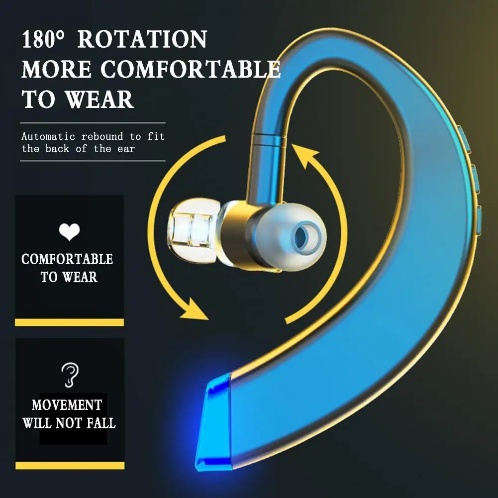 

HOT SALES !!1Pc Bluetooth 5.0 Earphone Ear Hook Life Waterproof Rotating Stereo Headset