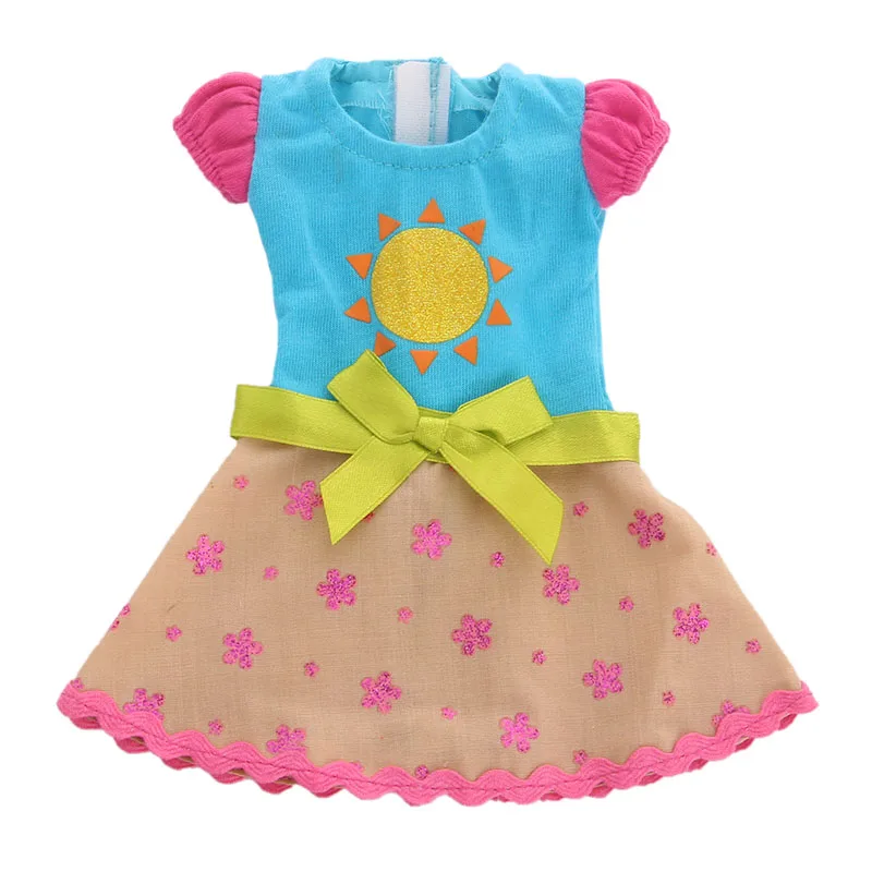 LUCKDOLL милое платье для 14,5-дюймовой куклы Wellie Wishers аксессуары Игрушки для девочек, поколение, подарок на день рождения - Цвет: N883