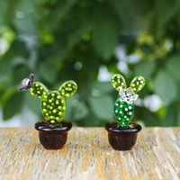 handmade cactus flowerpot figure desk decoration miniature model toy for car home office table decoration kids birthday gifts