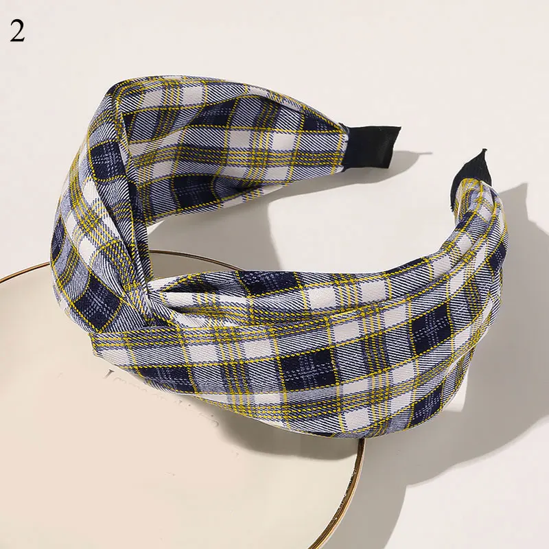 

Turban Simple Head Hoop Wide Side Headband Cross Knotted Plaid Hair Hoop Vintage Hair Accessories Women Hairband Zebra Pattern