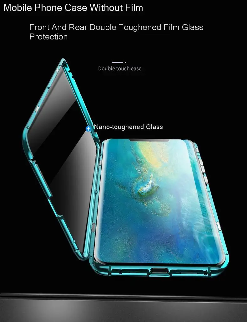 Магнитный 360 Полный Чехол для huawei mate 20 Pro P30 mate 20 Lite металлический передний задняя крышка из закаленного стекла huawei mate 20 Pro 20X чехлы