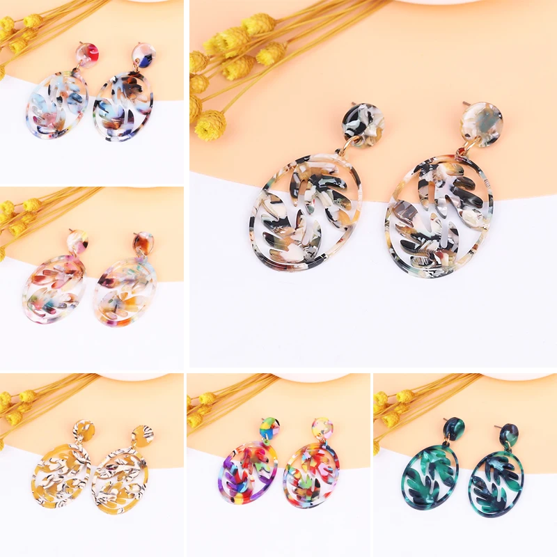 

Fashion jewelry Resin earrings for women 2019 Acrylic cc jewelry big korea handmade geometric bohemian vintage