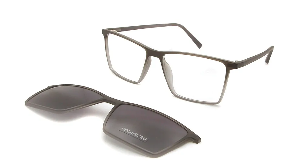 square eyeglass gray ESNBIE, ультралегкие, TR90, магнитная оправа для очков, женские очки, поляризационные, на застежке, солнцезащитные очки для мужчин, квадратные, Oculos De Grau - Цвет оправы: square eyeglass gray