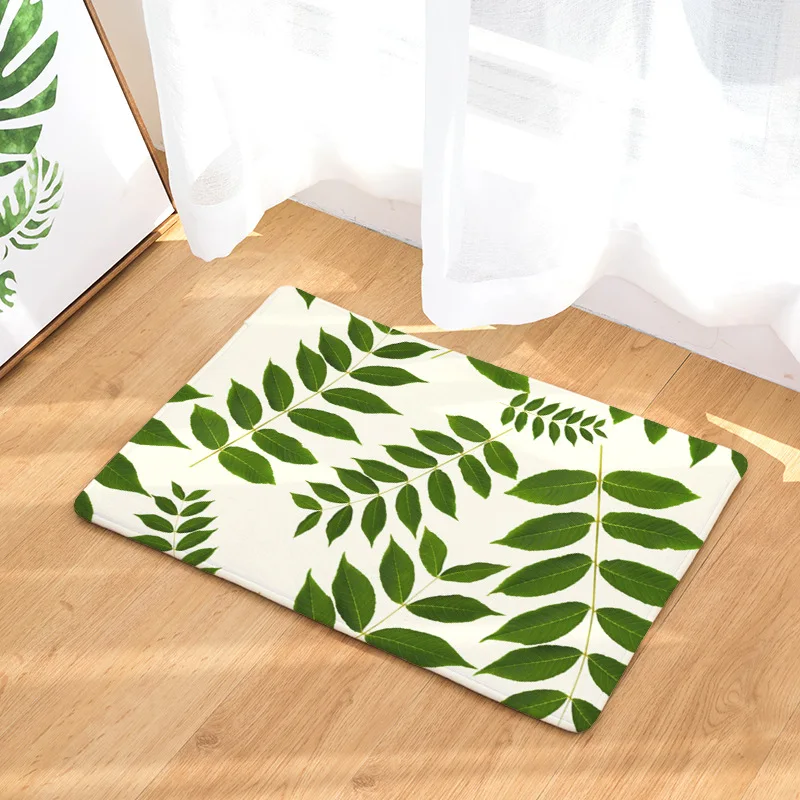 Коврик для дома антискользящий из латекса с рисунком тропических растений