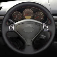 diy black faux leather%c2%a0car accessories steering wheel cover for subaru forester 2005 2007 outback 2005 2007 legacy 2005 2007