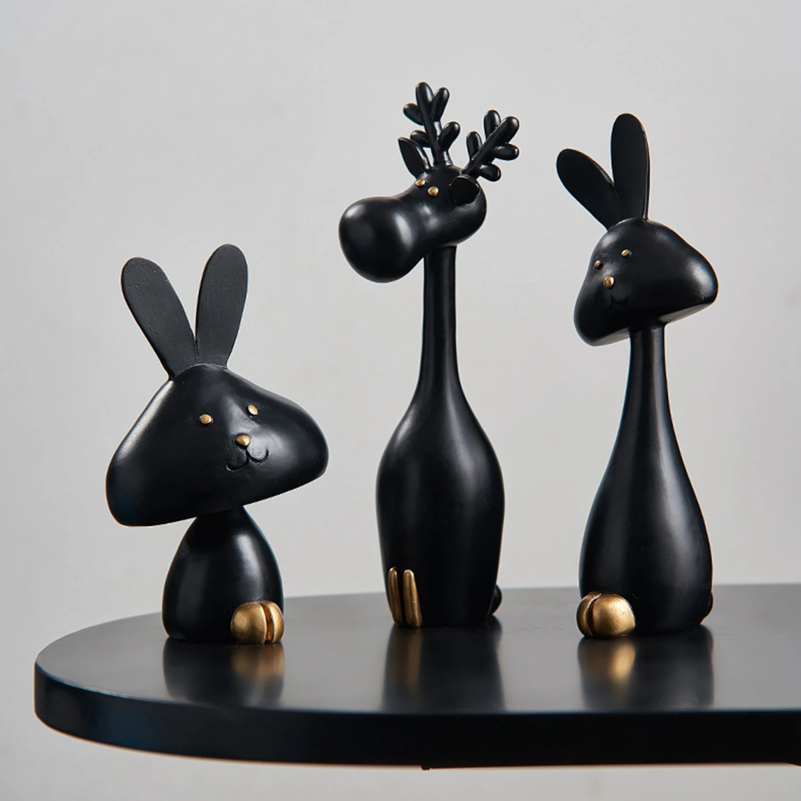 

Resin Rabbit Figurine Animal Bunny Statue Bookshelf Home Office Ornament