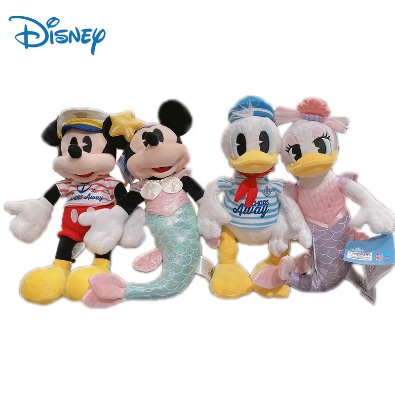 

2021 New Disney Genuine Mickey Minnie Mouse Action Figure Plush Toys Donald Duck Kawaii Model Figures Plush Dolls Kids Toys Gift