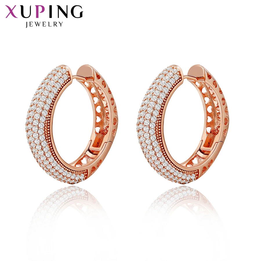 

Xuping Jewelry Noble Luxury Huggies Earring for Women with Small Synthetic Cubic Zircon 94481