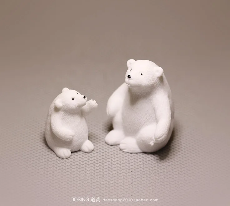 

Miniature Simulation Wild Animal Model Action Figures Cute Polar Bear Collectible Figurine Baby White Bear Toys Doll Home Decor