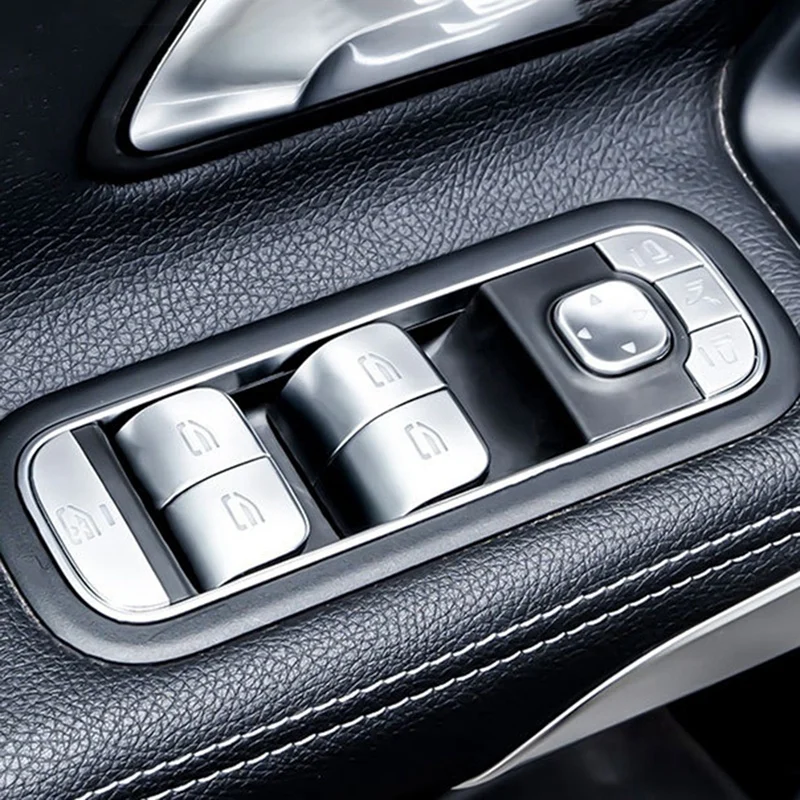 

13PCS Car Window Switch Button Cover Glass Lift Switch Sticker for Benz A-Class 2019-2020 B-Class GLB 2020