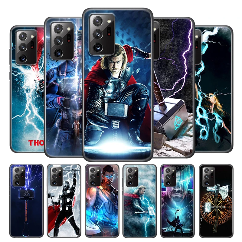 

Thor Hero Avengers Marvel For Samsung Note 20 Ultra Plus 10 9 8 F52 M62 M60 M31 M01 Core Silicone Soft Black Phone Case