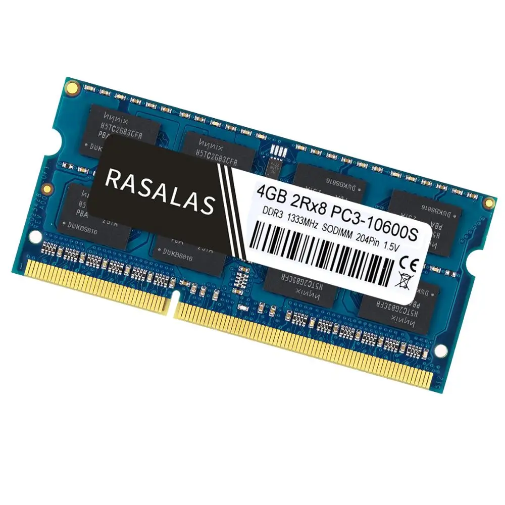 Rasalas 4GB 2Rx8 PC 10600S operativnivna DDR3 1333Mhz SO DIMM 1 5V ноутбук RAM полностью совместимый NO ECC памяти