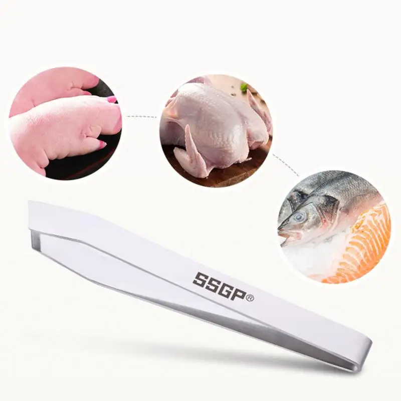 1 PC Stainless Steel Appliance Tweezers Fish Bone Chicken Feather Pig Hair Removal Pliers Seafood Picking Kitchen Supplies Tools
