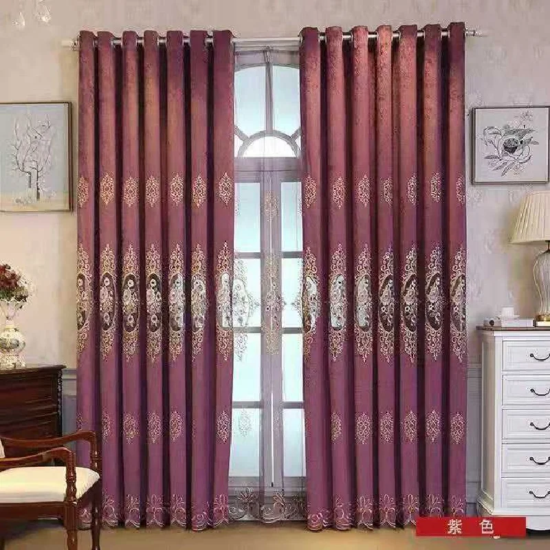 

Cleon Luxury High-end Chenille Embroidered Curtains for Living Room Bedroom Nordic Garden Wedding Room Curtain Tulle Custom Home